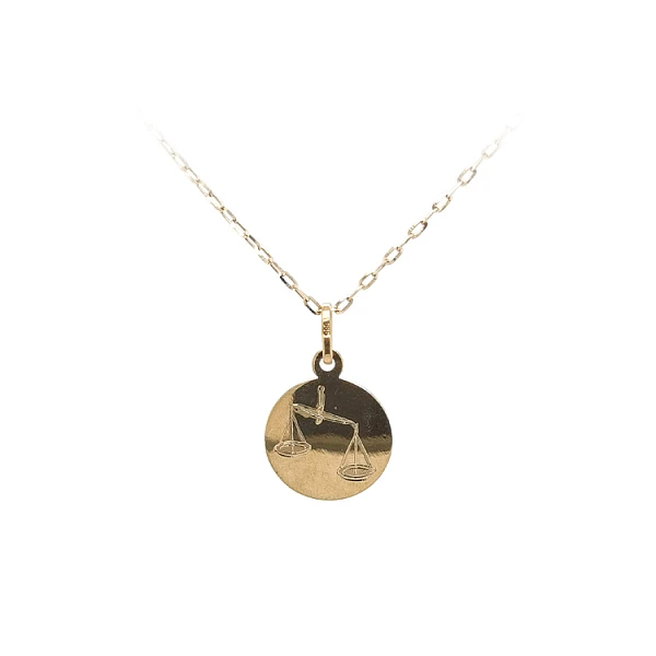 Gold Pendant Sign of the Scales
