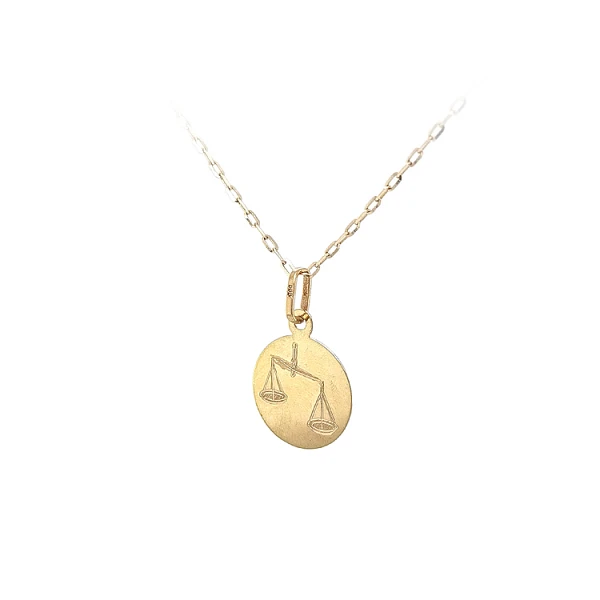 Gold Pendant Sign of the Scales