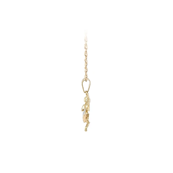 Gold Pendant Sagittarius with Zircones