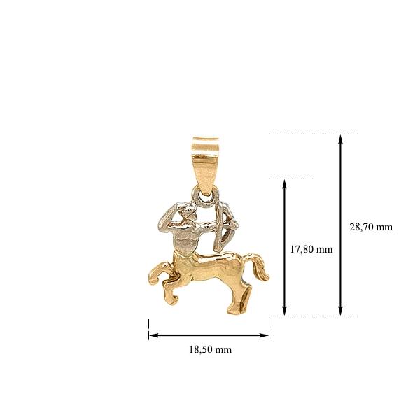 Gold Pendant Sign of the Sagittarius