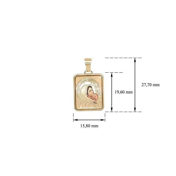 Zlatý Přívěsek Madonka Panna Marie a Ježíšek