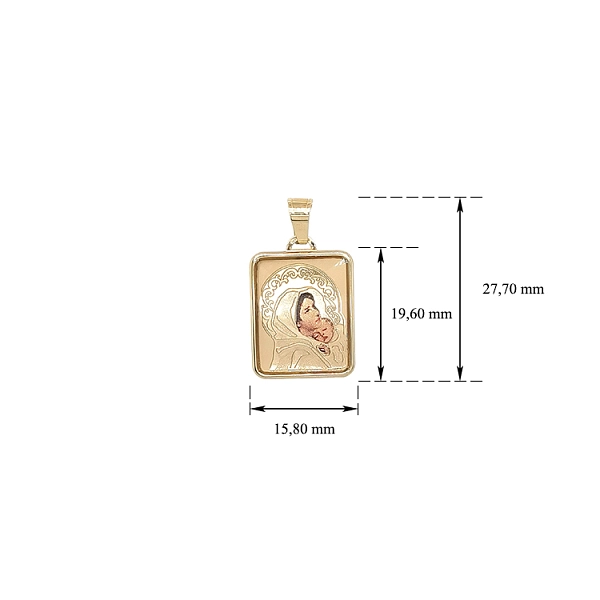 Zlatý Přívěsek Madonka Panna Marie a Ježíšek