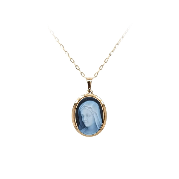Gold Pendant Madonna Virgin Mary