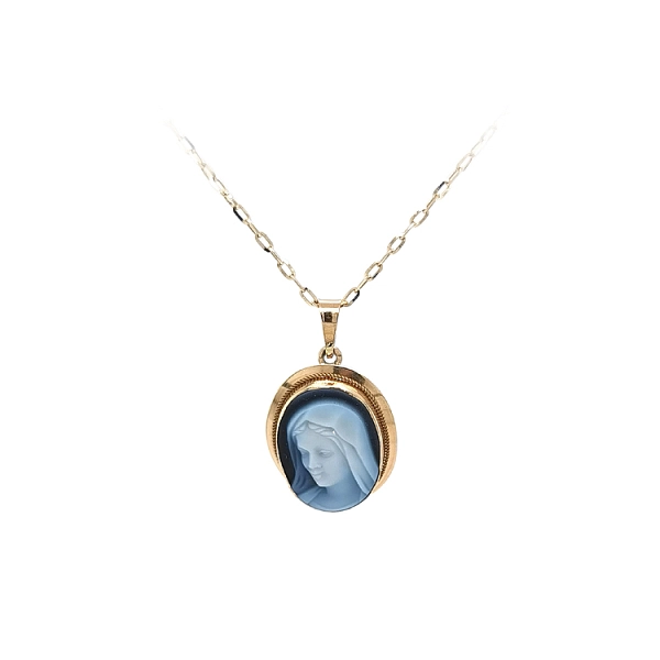 Gold Pendant Madonna Virgin Mary