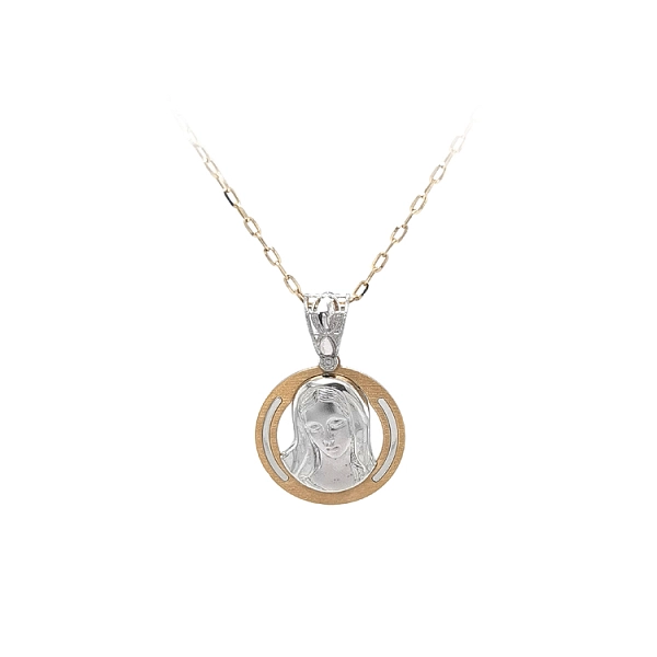 Pendant Madonna Virgin Mary of Combined Gold