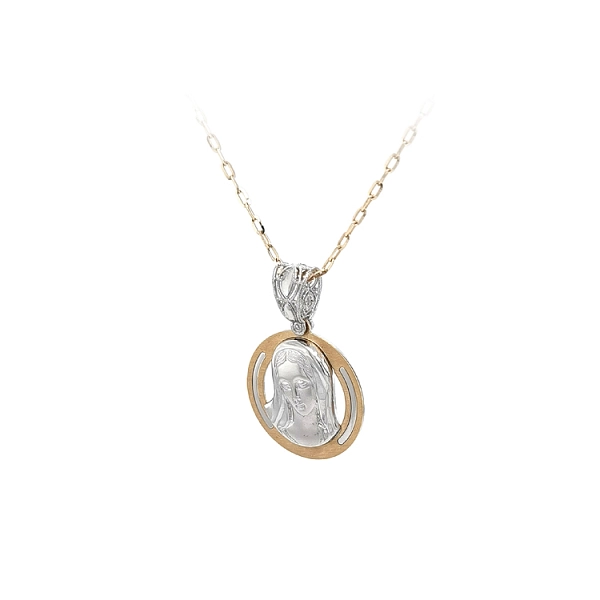 Pendant Madonna Virgin Mary of Combined Gold