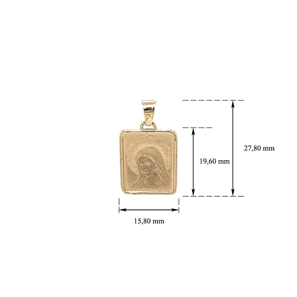 Gold Pendant Madonna Virgin Mary