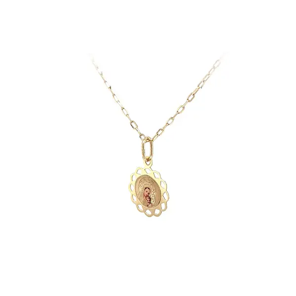 Zlatý Přívěsek Madonka Panna Marie a Ježíšek