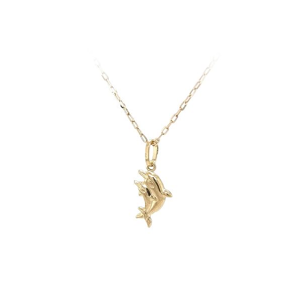 Gold Pendant Dolphins