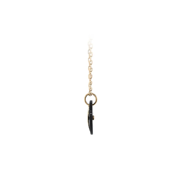 Gold Pendant Heart with Onyx
