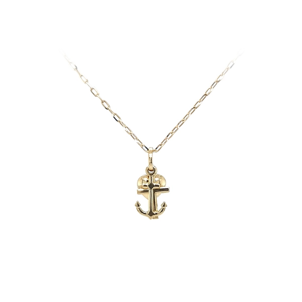 Gold Pendant Heart, Anchor, Cross