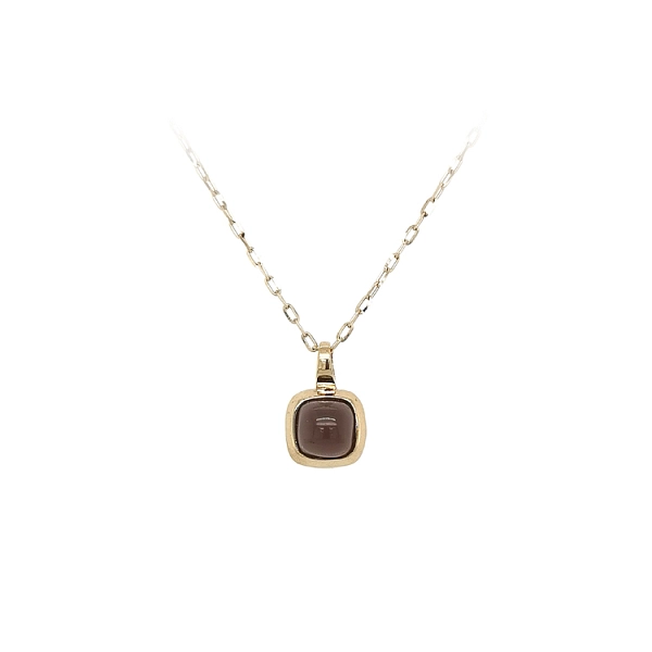 Gold Pendant with Brown Stone