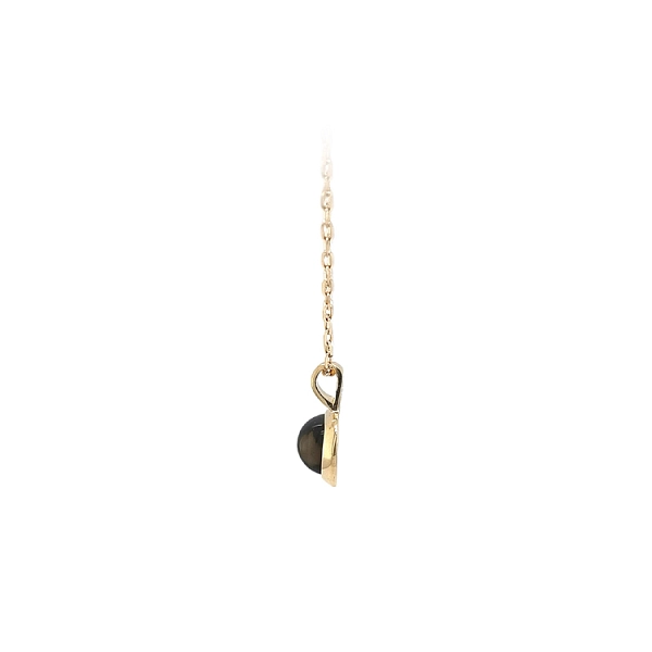 Gold Pendant with Brown Stone
