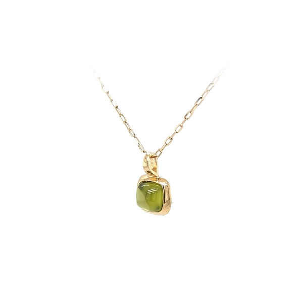 Gold Pendant with Green Stone
