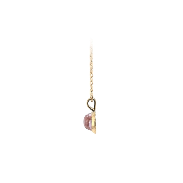 Gold Pendant with Pink Stone