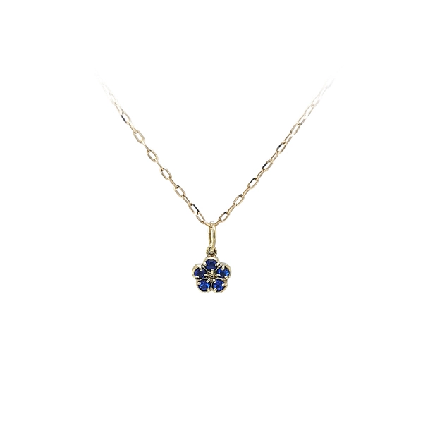 Gold Pendant with Blue Stone