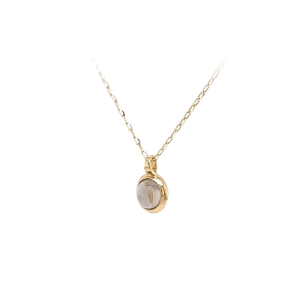 Gold Pendant with Brown Stone