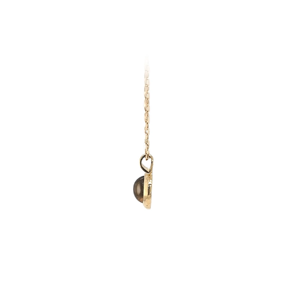 Gold Pendant with Brown Stone