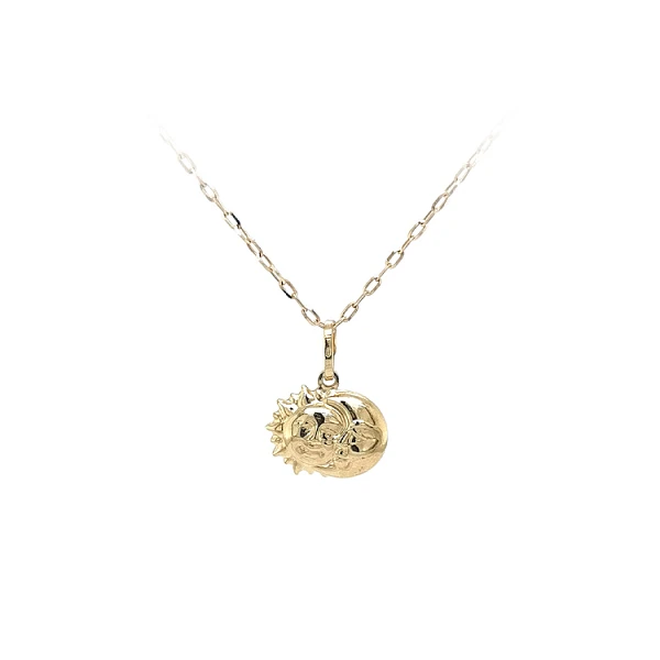 Gold Pendant Sun and Moon