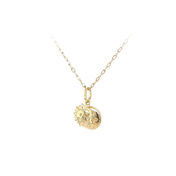 Gold Pendant Sun and Moon