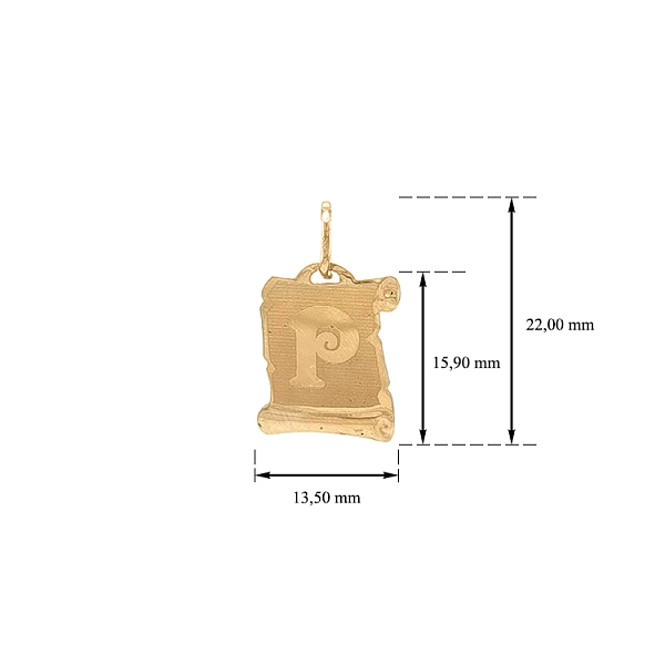 Zlatý Přívěsek Písmeno P