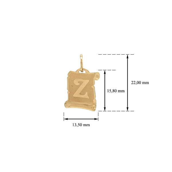 Zlatý Přívěsek Písmeno Z