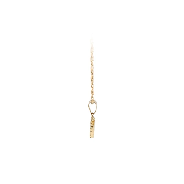 Gold Pendant Letter U with Zirconia