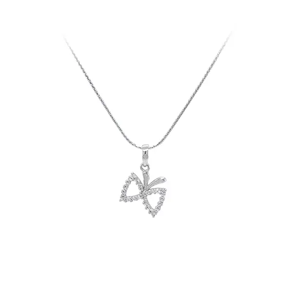 Přívěsek Mašlička se Zirkony z Bílého Zlata