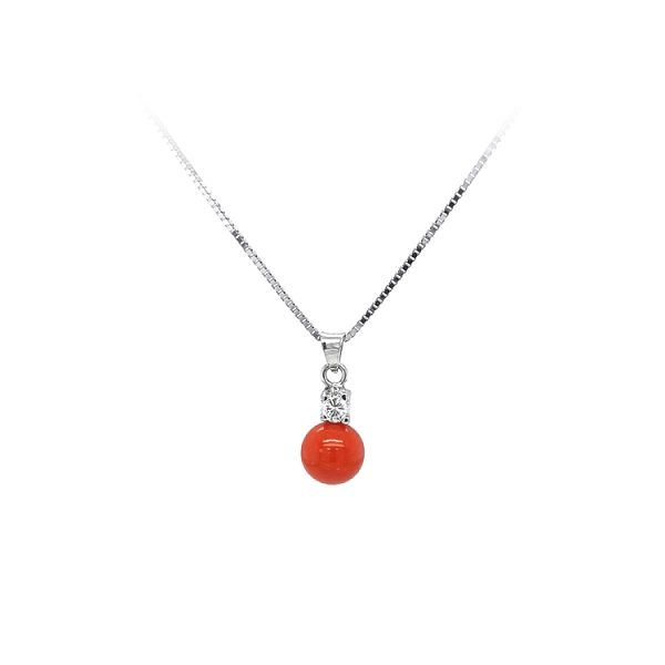 Pendant with White Gold Coral