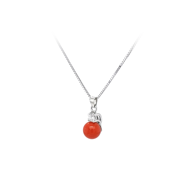 Pendant with White Gold Coral