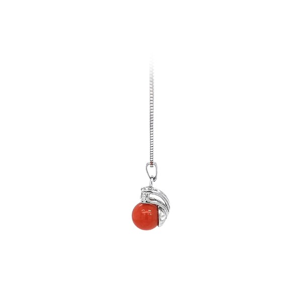 Pendant with White Gold Coral