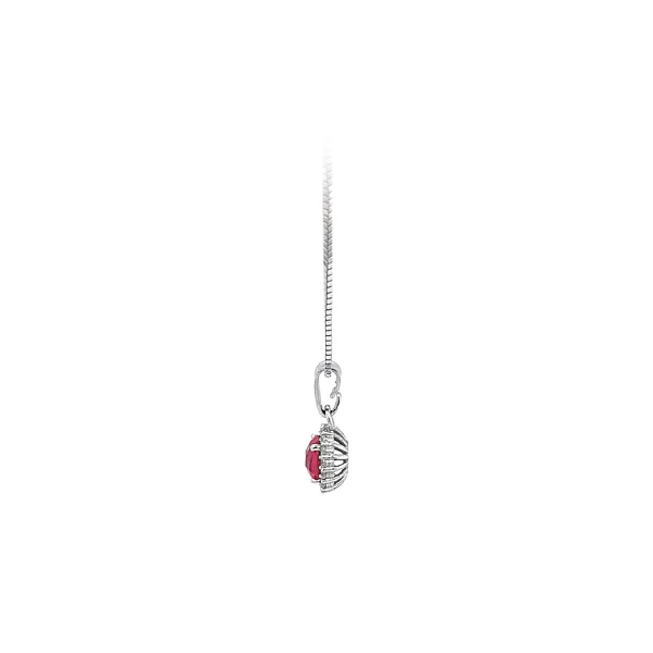 Gold Pendant with Red Stone