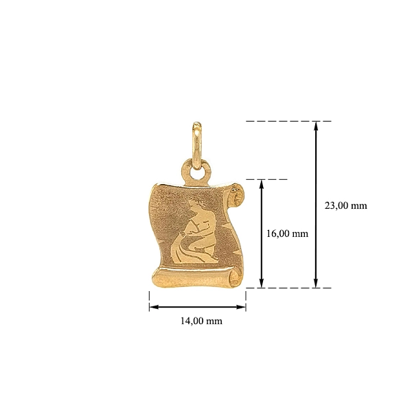 Gold Pendant Aquarius