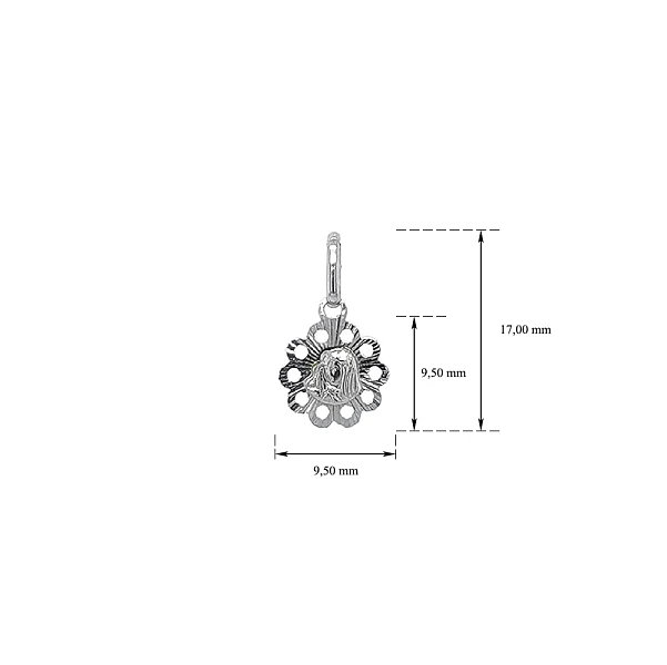 Pendant Madonna Virgin Mary of White Gold