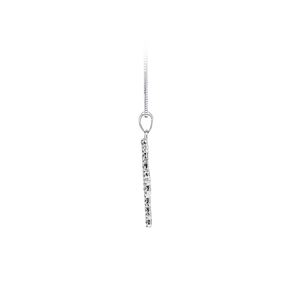 Pendant Cross with White Gold Zircons