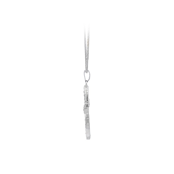 White Gold Cross with Zircons