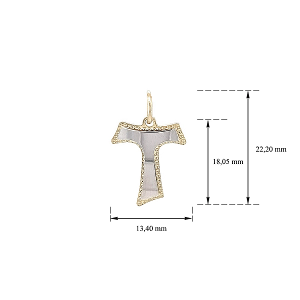 Gold Pendant Cross of Combined Gold