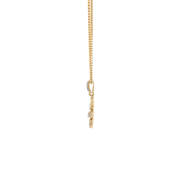 Gold Teddy Bear Pendant with Zircons