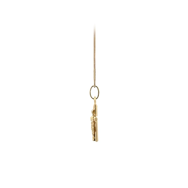 Gold Pendant Cross with Jesus Christ