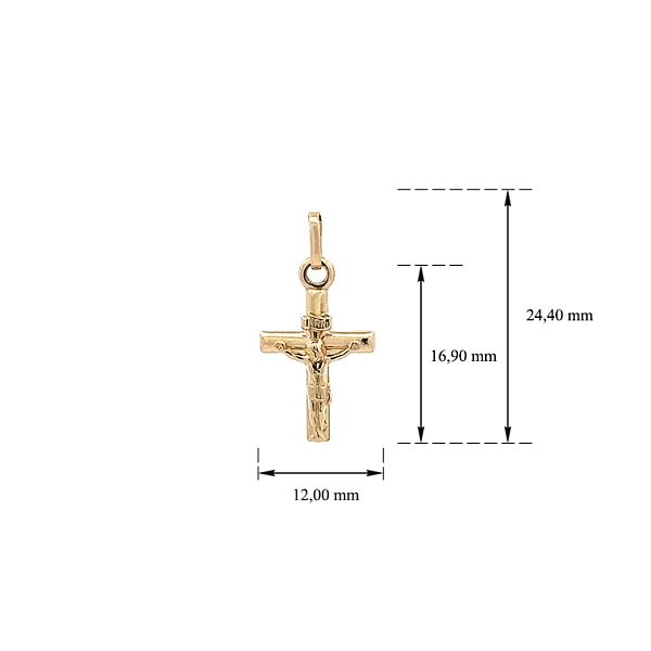 Gold Pendant Cross with Jesus Christ