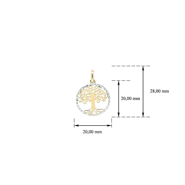 Pendant Tree of Life made of Combination Gold
