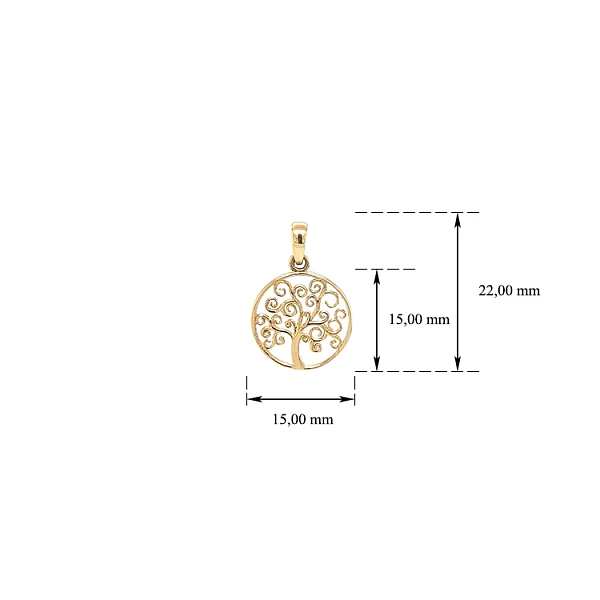 Gold Pendant Tree of Life