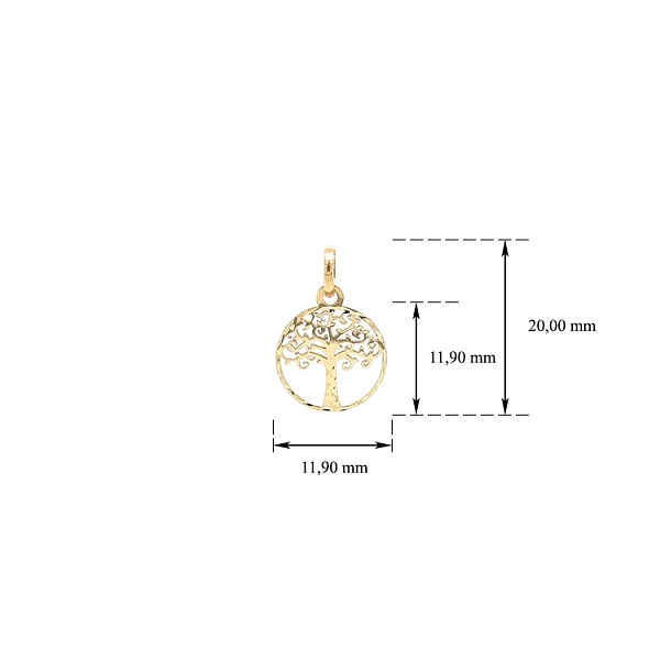 Gold Pendant Tree of Life