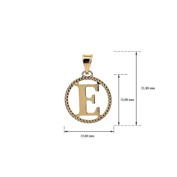 Zlatý Přívěsek Písmeno E