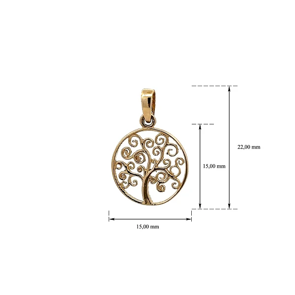 Gold Pendant Tree of Life