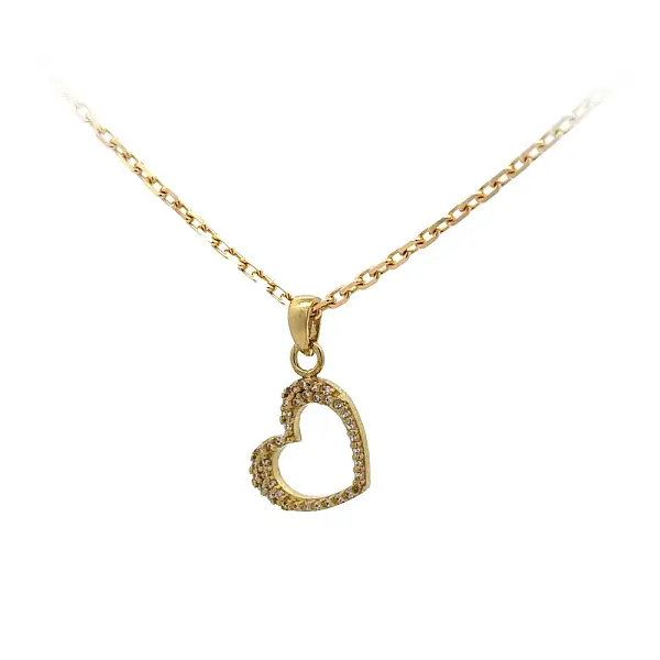 Zlatý Přívěsek Srdce se Zirkony
