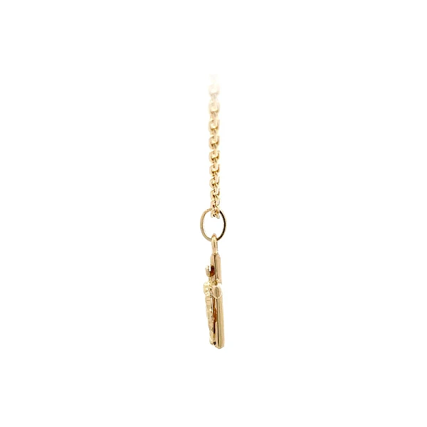 Gold Pendant Cross with Jesus Christ