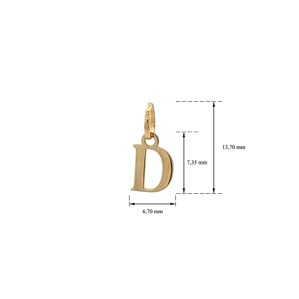 Gold Pendant Letter D