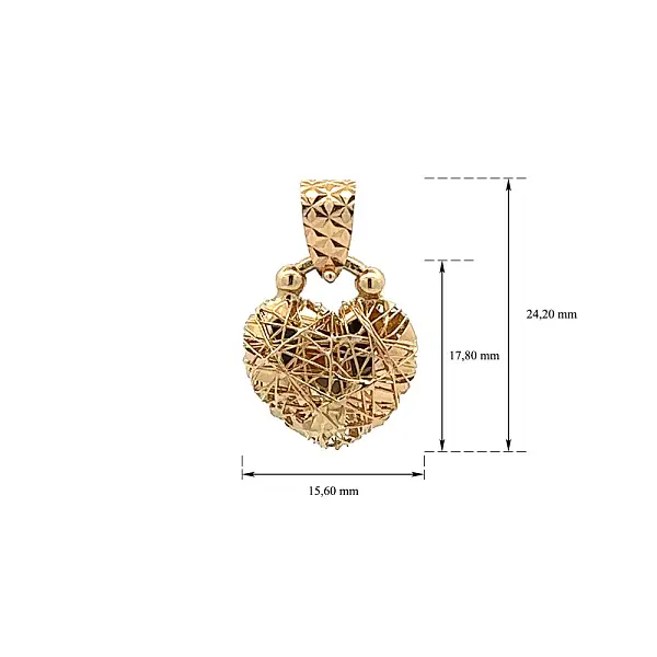 Zlatý Přívěsek Srdce