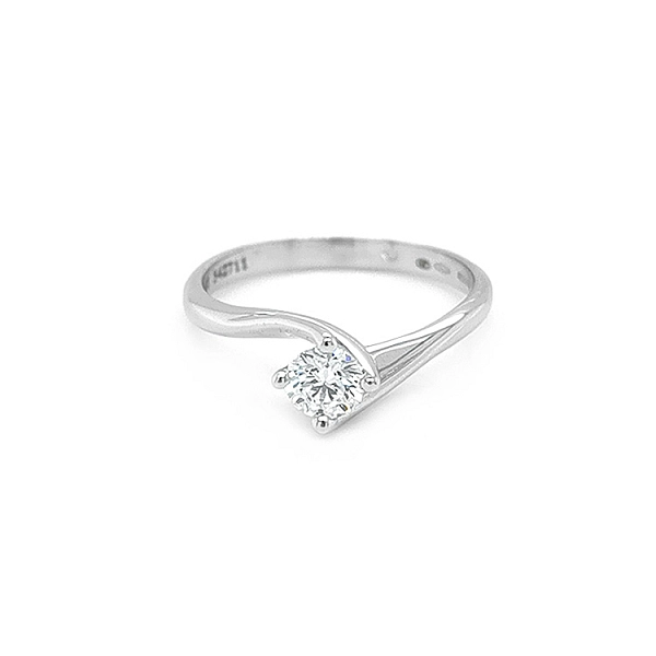 Gold Engagement Ring with Diamond